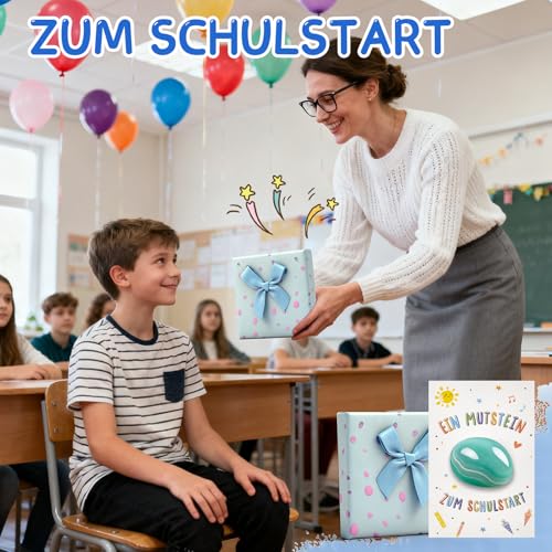 LinkLuck Glückssteine für Kinder,Mutstein,Kindergeburtstag Mitgebsel, Give Away für Einschulung,Taufe, Kommunion, Gastgeschenk,Hochzeit oder Wichtelgeschenk