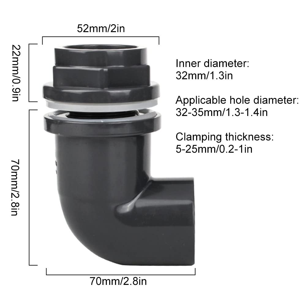 MiOYOOW Aquarium Elbow Pipe Joint, PVC Fish Tank Water Pipe Adapter Elbow Tubes Hose Connector Fish Tank Accessories - Image 2