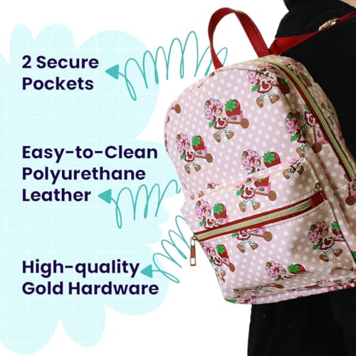 Image of Strawberry Shortcake Womens Mini Pu Leather Backpack - Mini Backpack Purse