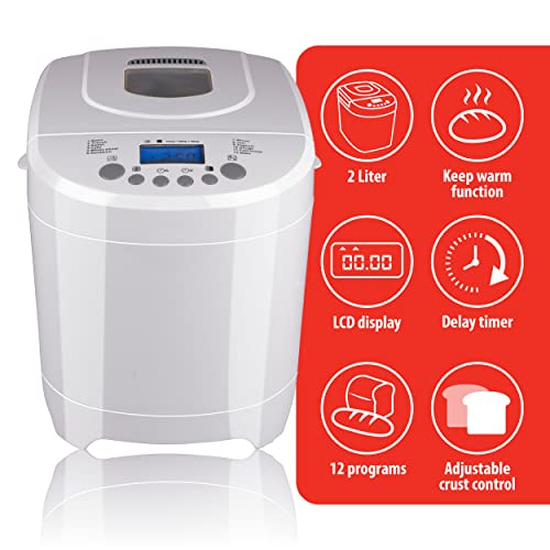 alpina Brotbackautomat - Brotbackmaschine - kleine bis große Brote: 450-680-900 Gramm - Timer - 12 Backprogramme - auch… – Bild 4