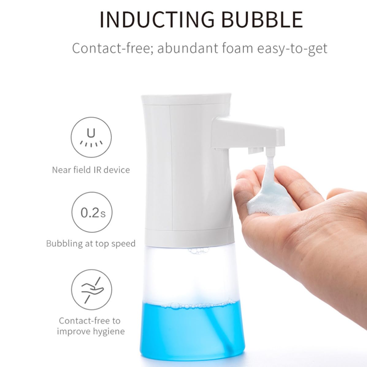 Distributeur à Mousse Capteur à Pompe Savonnette Automatique 350 ML