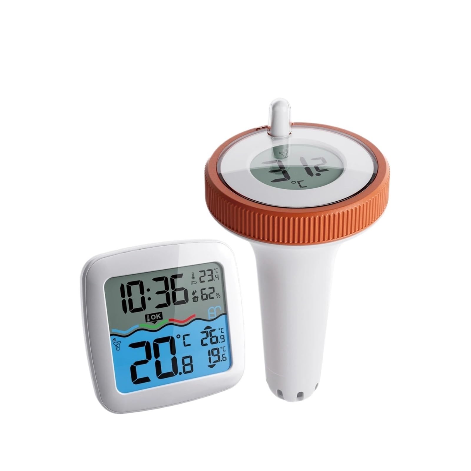 Termometr Do Wody Bezprzewodowy Termometr Basenowy, Pływający Czujnik Temperatury Wody Z Odbiornikiem LCD Do Basenu, Wanny, Akwarium, Spa, Stawu Rybnego