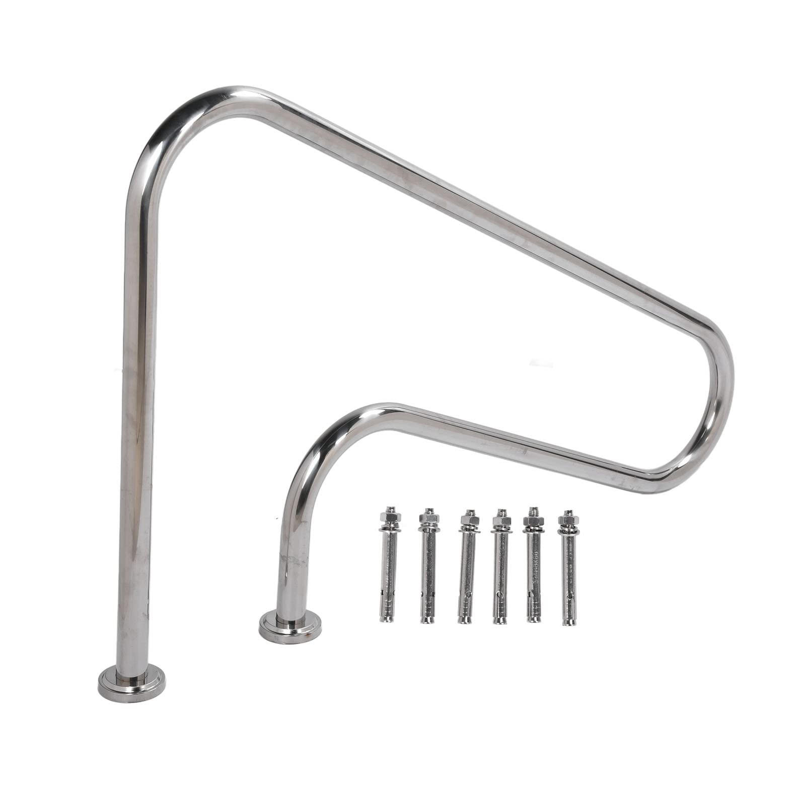 Stainless Steel Swimming Pool Handrail, Durable Underwater Stair Rail with Curved Handle(ST001)
