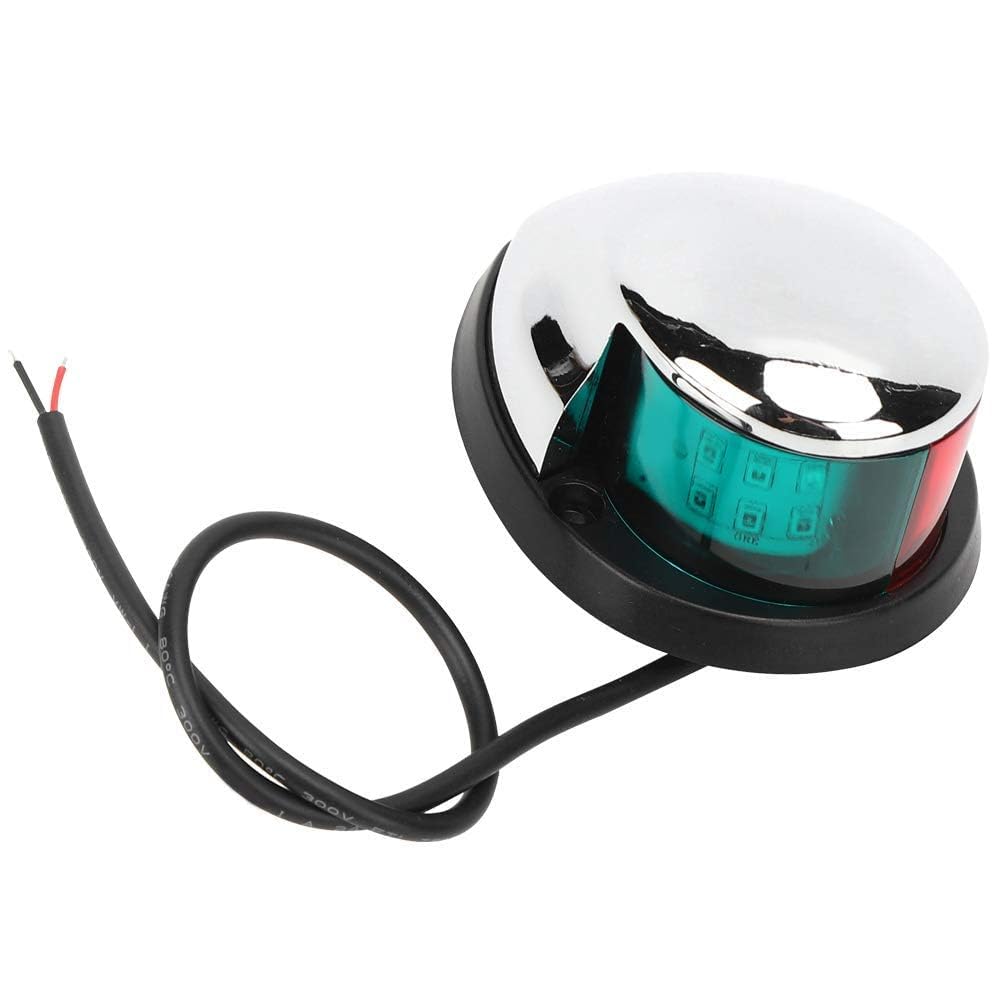 HERCHR Luci di Navigazione per Barche, 12V LED Rosso e Verde Lampada per Segnale di Navigazione Lampada per Yacht, Alta Visibilità Crociera Notturna Attrezzatura Sicurezza, Luci di prua per barche