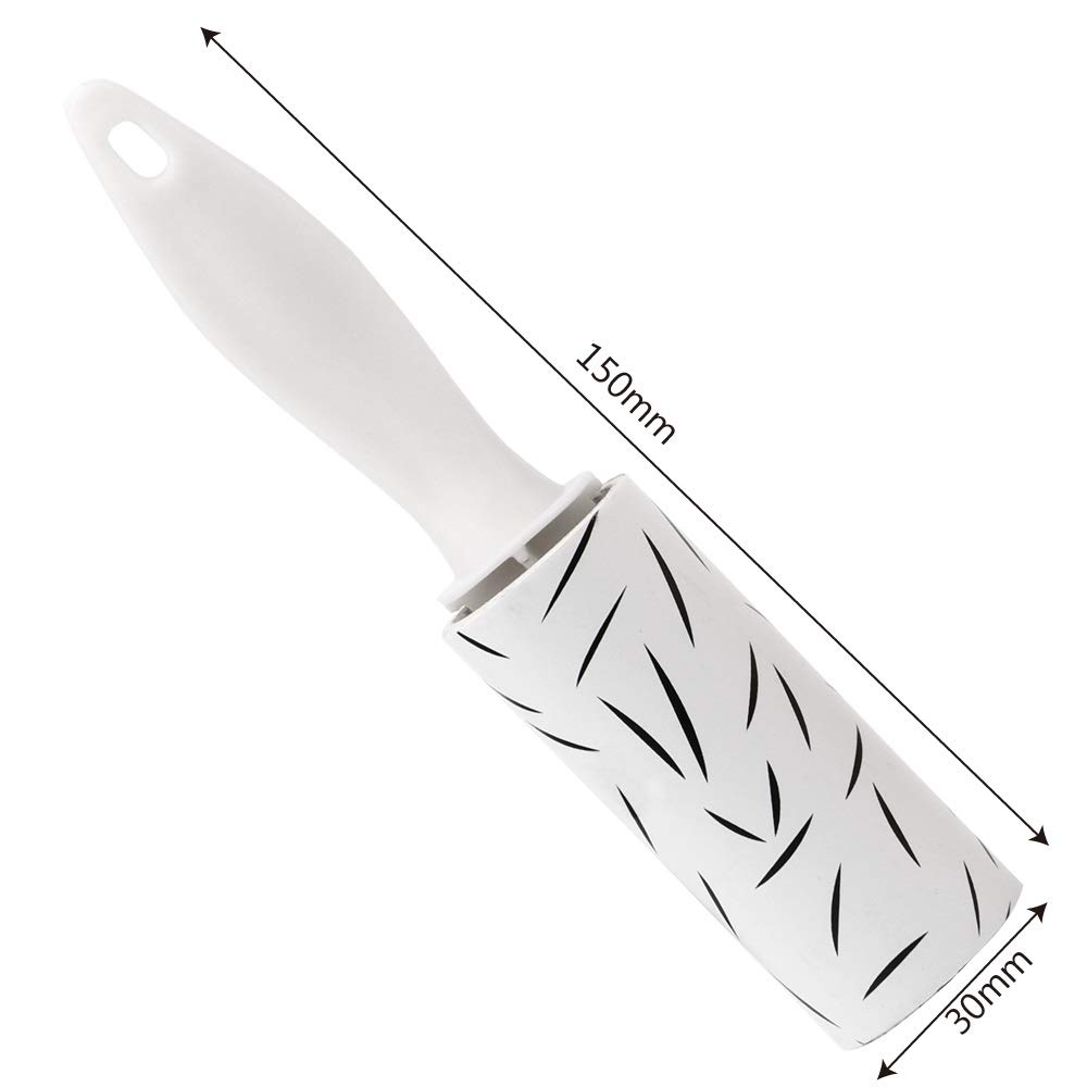 Dispositivo de Limpieza portátil Ropa Ropa pegajosa Abrigo Rodillo de Pelusa pegajoso Rodillo de Papel Adhesivo para arrancar (Color: Estilo Blanco) (Negro)