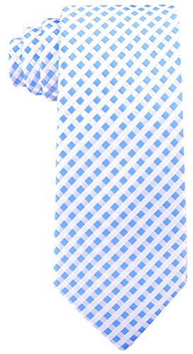 Scott Allan Blue Ties for Men | Checkered Woven Light Blue Tie | Corbatas Para Hombre Elegantes