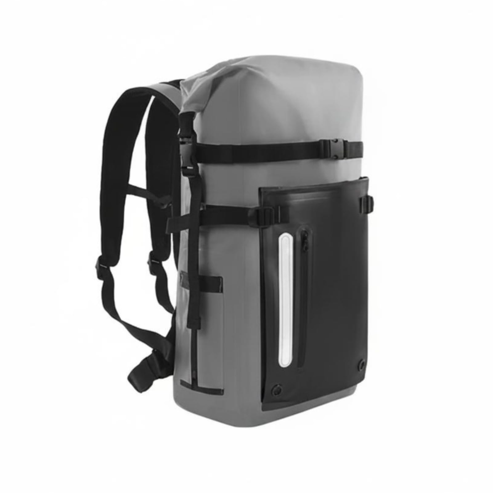 Outdoor Rucksack Wasserdicht Rucksack Trockensack Tagesrucksack Trekkingrucksack aus Pvc mit Dichtem Verschluss Und Außenbefestigungen für Tauchen, Grau, Grau Und Schwarz, 30L