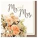 Creative Converting 16 Count Mr. and Mrs. Paper Lunch Napkins, Rose Gold Bouquet