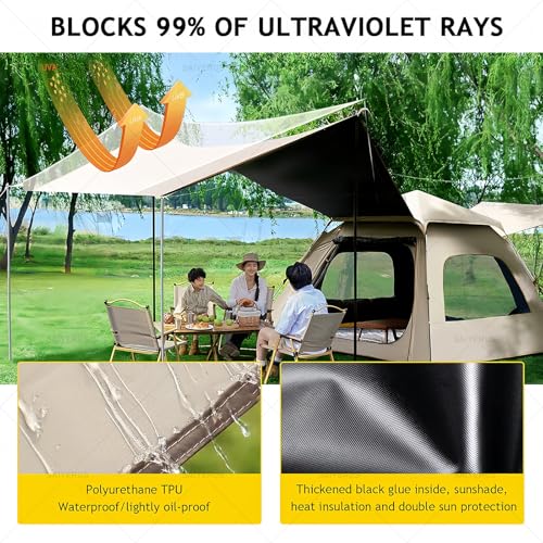 Carpa de Camping Exterior con Toldo para 4 a 6 Personas miniatura 4