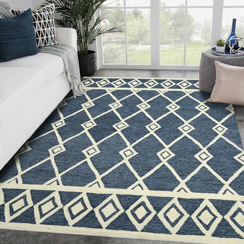 Tapete Amer Rugs Vista Raton 100% Lana 5x8 Azul Marino miniatura 2