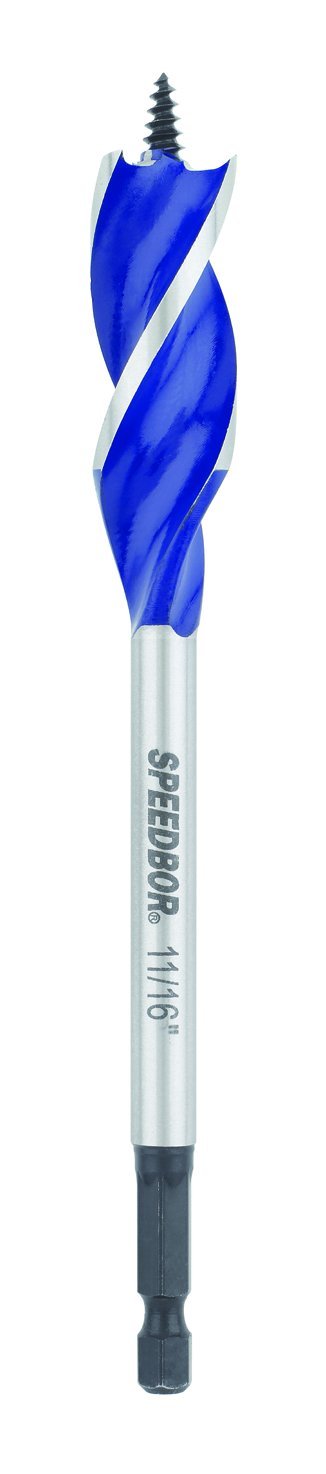 IRWIN SPEEDBOR Tri Flute Wood Drill Bit 11/16"(3041016), Black