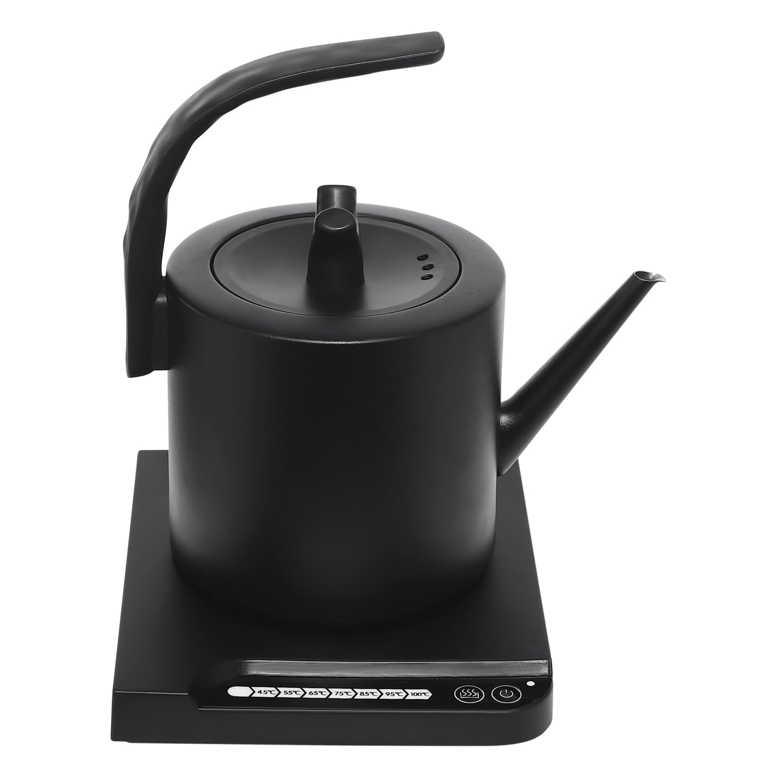 Bollitore elettrico da 1000 W, in acciaio inox, grande bollitore elettrico con base e regolazione della temperatura, bollitore per uffici alberghi, uso domestico, nero