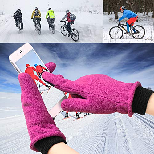 Luvas, Andoer Luvas térmicas polar de lã de inverno com tela sensível ao toque para passeios ao ar l