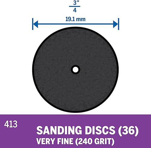 Miniatura 10 de Dremel EZ411HP 1-12" (38.1mm) 60 Grit Max discos de lijado