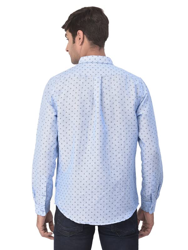 Image of Woodland Mens Linen Cotton Casual Regular Fit Full Sleeves Shirt
