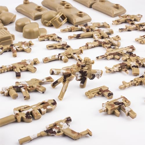 Image of 63 Pcs Military Weapons Set Accessories U.K Special Forces Weapons Toys Military Equipment Battle Blocks Bricks Compatible with Major Brand, 3 Years Old and up