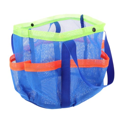 POPETPOP Large Mesh Beach Bag with Multi Pocket Design for Easy Organization Durable Beach Tote for Family Travel and Vacation Comfortable Carrying Shower Caddy