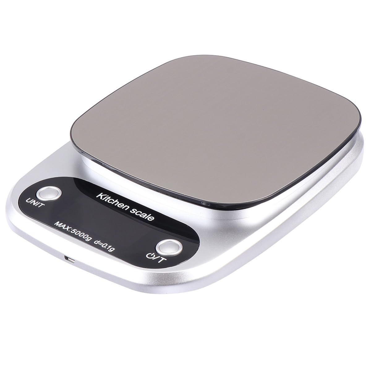 5kg Báscula Inoxidable 0, de 1g Recargable Digital Acero Cocina