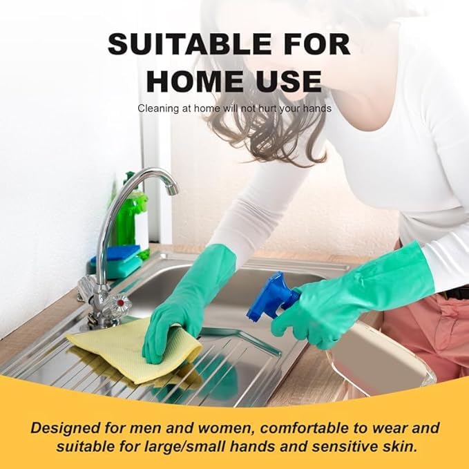 North Tower Long Dishwashing Gloves Length Rubber Reusable Resistant Platos Nitrile,Dishwashing Gloves(Larger-2pair Red:18”Green:13