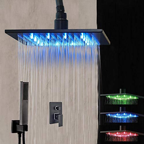 Robinet de douche monté au plafond en bronze huilé pour salle de bains luxueuse
