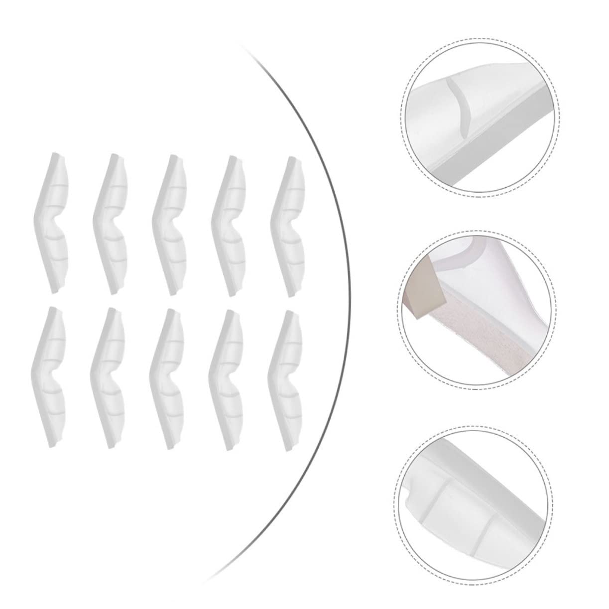 SHINEOFI Lot De 5 Bandes De Masque Et Plaquettes Nasales Anti-buée Blanches Confortables Et Robustes 20 Pièces X 5
