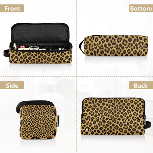 Organizador 2 en 1 para herramientas de cabello con almohadilla resistente al calor - Estuche portátil para viaje para planchas, rizador, secador, estampado de leopardo para mujeres miniatura 5
