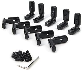 Zeberoxyz 10PCS Black L-Shape Joint Corner Bracket, 3030 Series 90 Degree Aluminum Profile Interior Joint with M6 Screws for 8mm Slot Aluminum Extrusion Profile (3030 Series L Corner Bracket-Black)