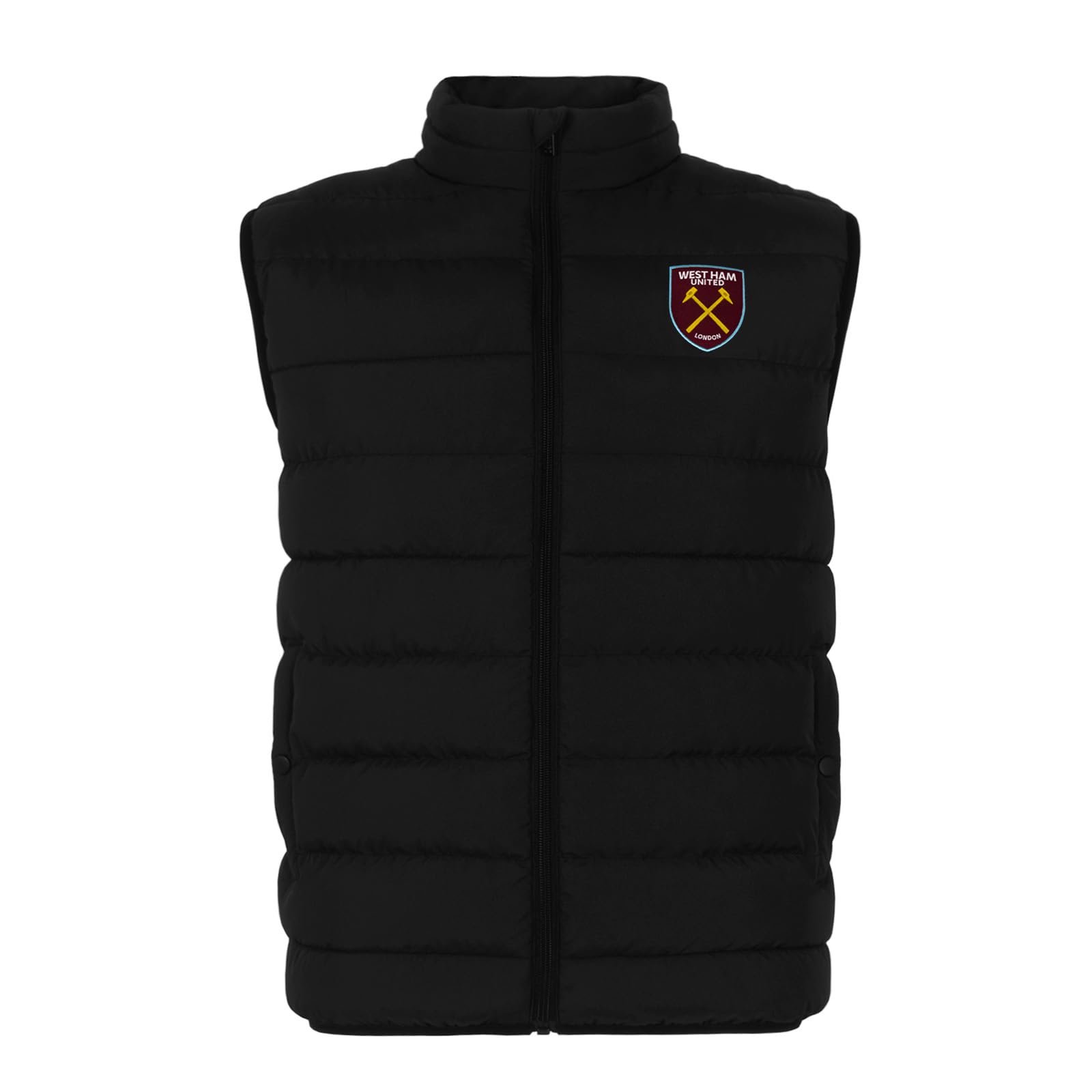 West Ham United Boys Black Fc Gift Padded Body Warmer Gilet 8-9 Years