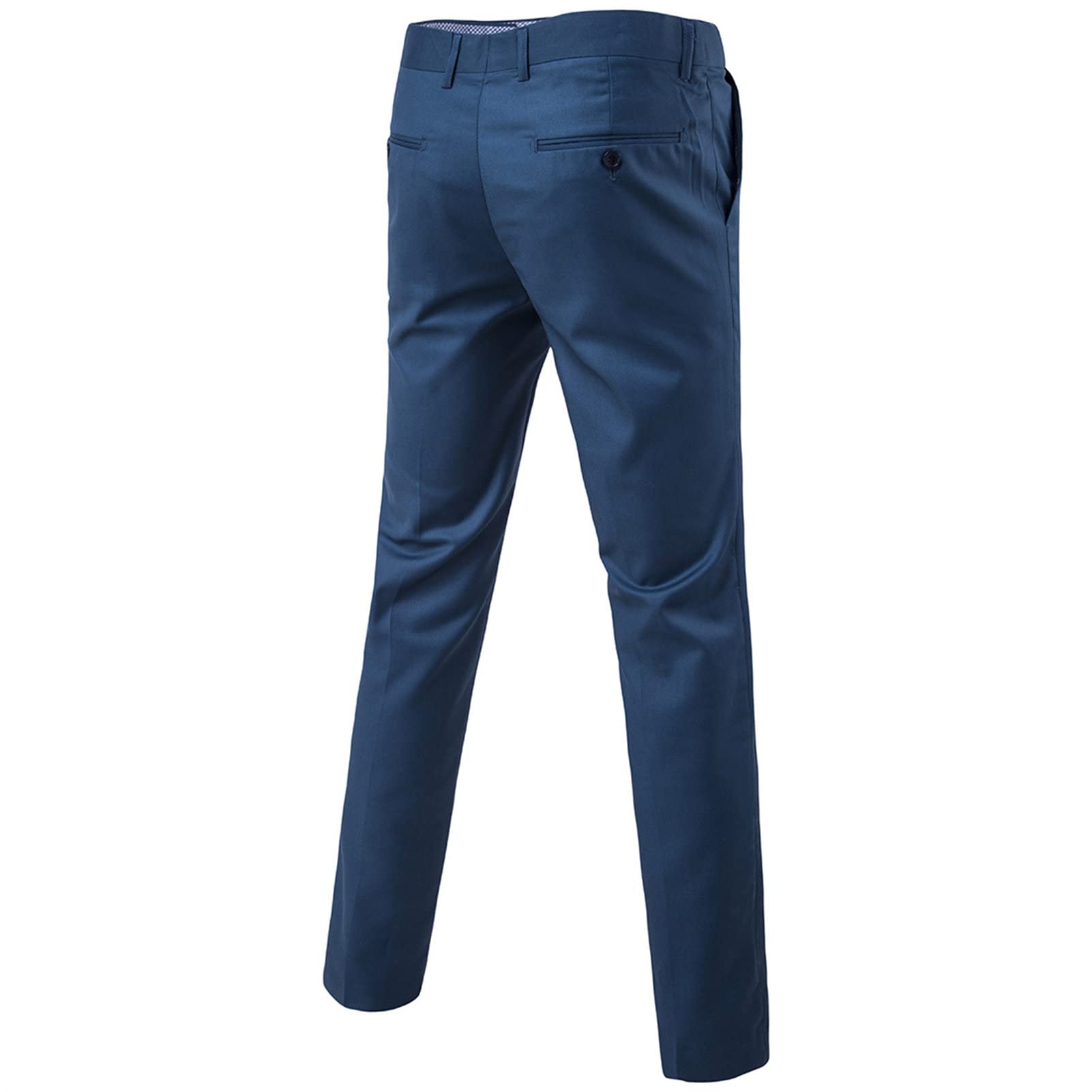 Men's Stylish Slim Stretch Pant Solid Color Skinny Fit Comfort Suit Pant Lightweight Comfort Business Trousers (Blue,5X-Large)