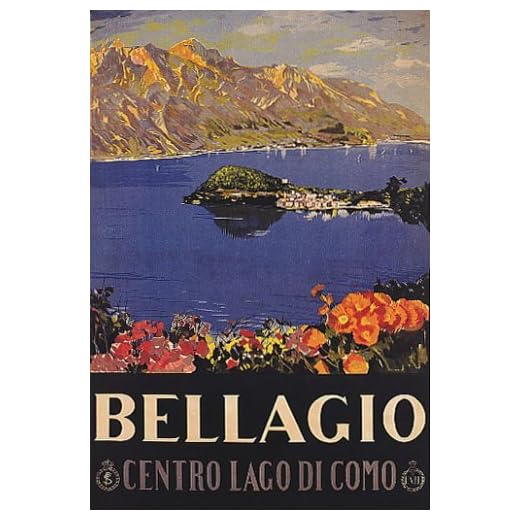 CENTRO LAGO LAKE DI COMO BELLAGIO EUROPE ITALY ITALIA VINTAGE POSTER REPRO