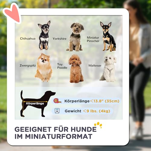 PawHut Hundewagen 3 in 1 Hundebuggy klappbar für Hunde & Katzen bis 4 kg Katzenbuggy mit Kissen Netzfenstern Getränkehalter Aufbewahrungskorb Katzenwagen Buggy Hellgrau
