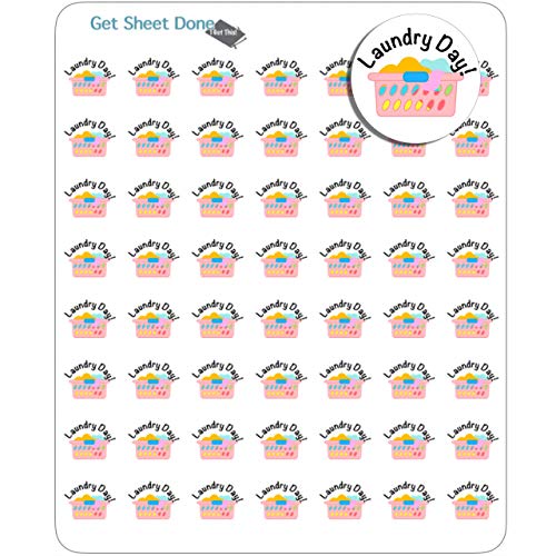 Laundry Day Planner Stickers To Do Reminder for Bullet Journal Hobonichi Planners and Organisers Calendars Life Planner, Happy Planner Filofax Cute Kawaii Chore Stickers ToDo Clear Matte