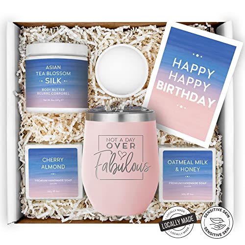 女士生日礼物 – 放松水疗礼盒篮,适合妻子、妈妈、姐妹、女朋友、最好的朋友、母亲 – 生日礼品套装腮红不倒翁 – 篮子护理包装礼物送给她生日快乐