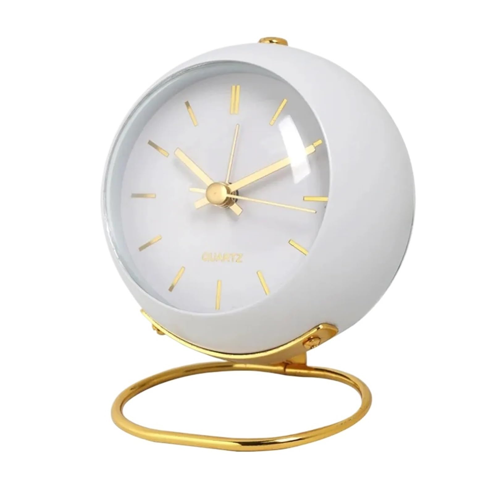 HVSYVVSRL Nordic Creative Electronic Desk Clock, Minimalist Children's Alarm, Desktop Bedside Student Silent Luminous Pointer Quiet Operation(White)