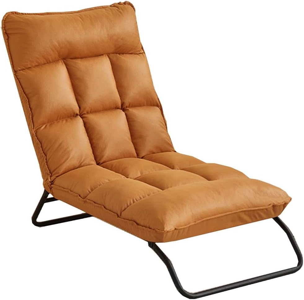 Lounge Chair Portable ?Zero Gravity Recliner Camping Folding Reclining Chair, Ergonomic Patio Reclining,Garden Leisure Sun Lounger,Patio Pool Beach Deck Chairs(Orange)