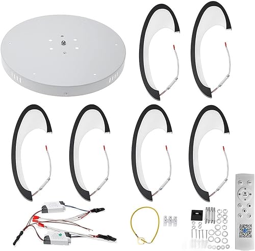 Miniatura 6 de LightInTheBox Lámpara de techo LED moderna con diseño de flores, regulable, con diseño de pétalos, lámpara de techo para sala de estar, comedor y