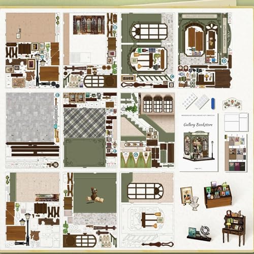 Image of Book Nook Kit - DIY Miniature House Dollhouse Kit for Adults and Teens, Booknook Tiny House Bookshelf Decor 3D Wooden Puzzle, Gifts for Family Friends. (Gallery Bookshop)