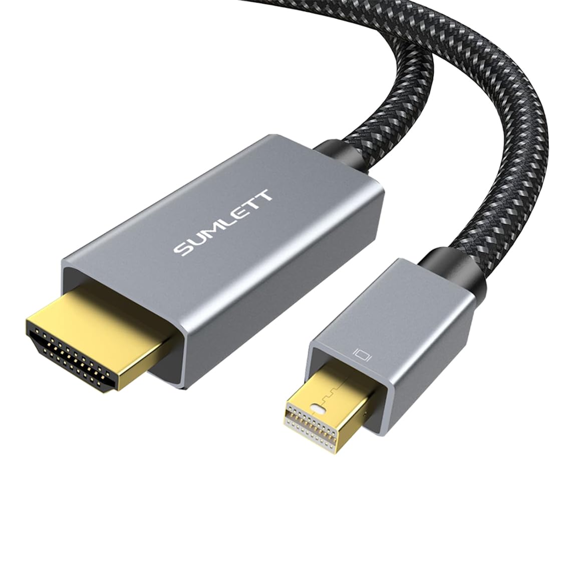 Cable Mini DisplayPort a HDMI de nailon trenzado de alta resistencia compatible con 4K Ultra HD 8