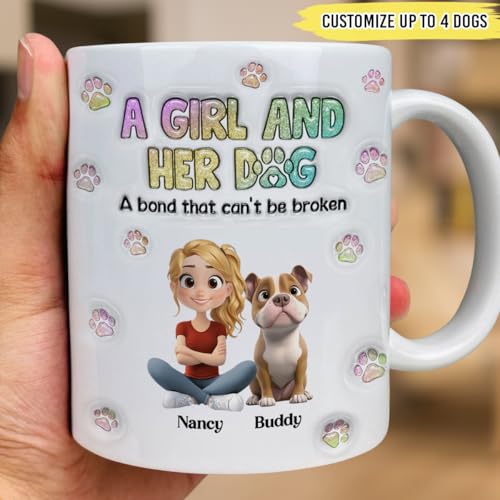 Taza personalizada Wrappiness Dog Mom 11 oz cerámica miniatura 2