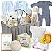 New Baby Boy Gift Basket | Unique Gift Set in a foldable diaper bag for a New MOM Light Blue Gift Set. Welcome Baby Care Package w/Newborn Essentials for Expecting Moms Baby Shower, After Labor Gift
