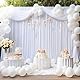 3x3 m Weißer Vorhang für Kulissen - Party-Hintergrund Weiß für Hochzeit, Geburtstag, Baby Dusche, Taufe, Brautdusche - Polyester