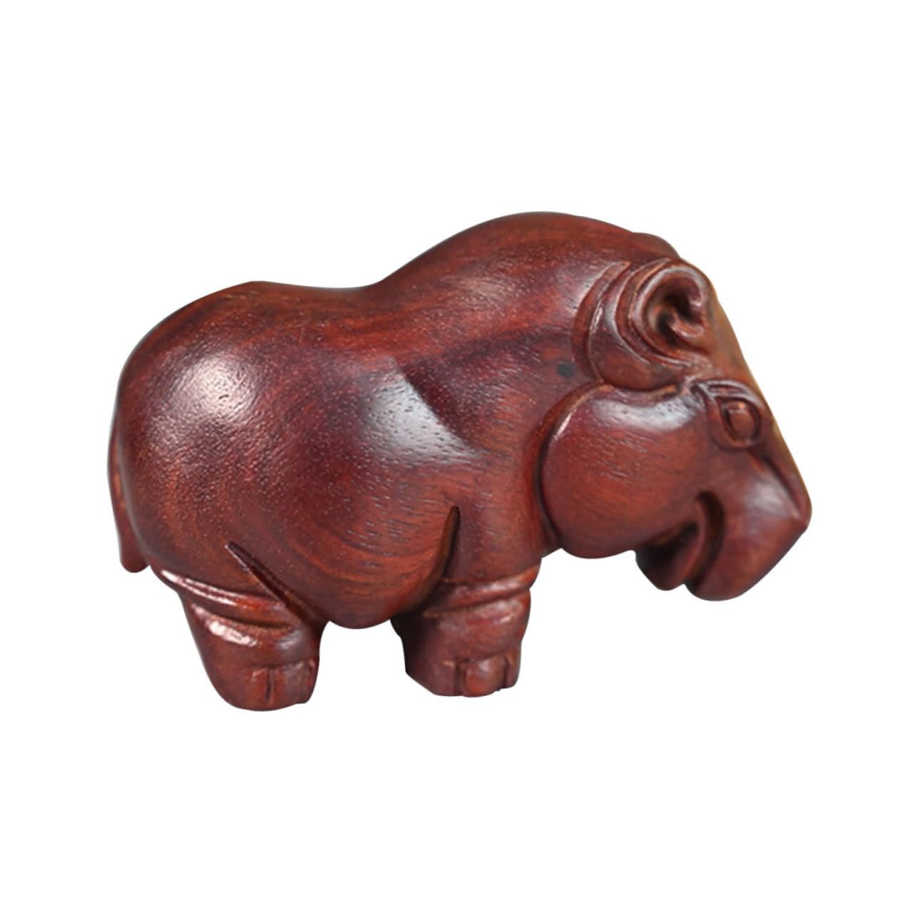 ULTECHNOVO Statua di Ippopotamo in Legno di Sangue Marrone, Decorativa