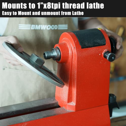 Image of Lathe Mounted Disc Sander for 14 inch and 16 inch Woodtuning Lathe with Thread 1 inchX8TPI, Sanding Accessory, 9 inch Disc Sander.