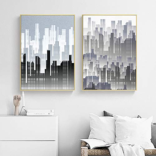Toile géométrique 70x100cm design moderne abstrait lot de 2 affiches