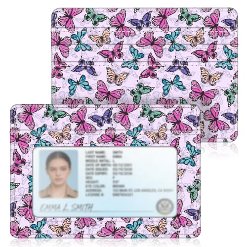 Image of FINTIE Slim Minimalist Front Pocket Wallet RFID Blocking Credit Card Holder | Card Cases with ID Window for Men Women, butterfly