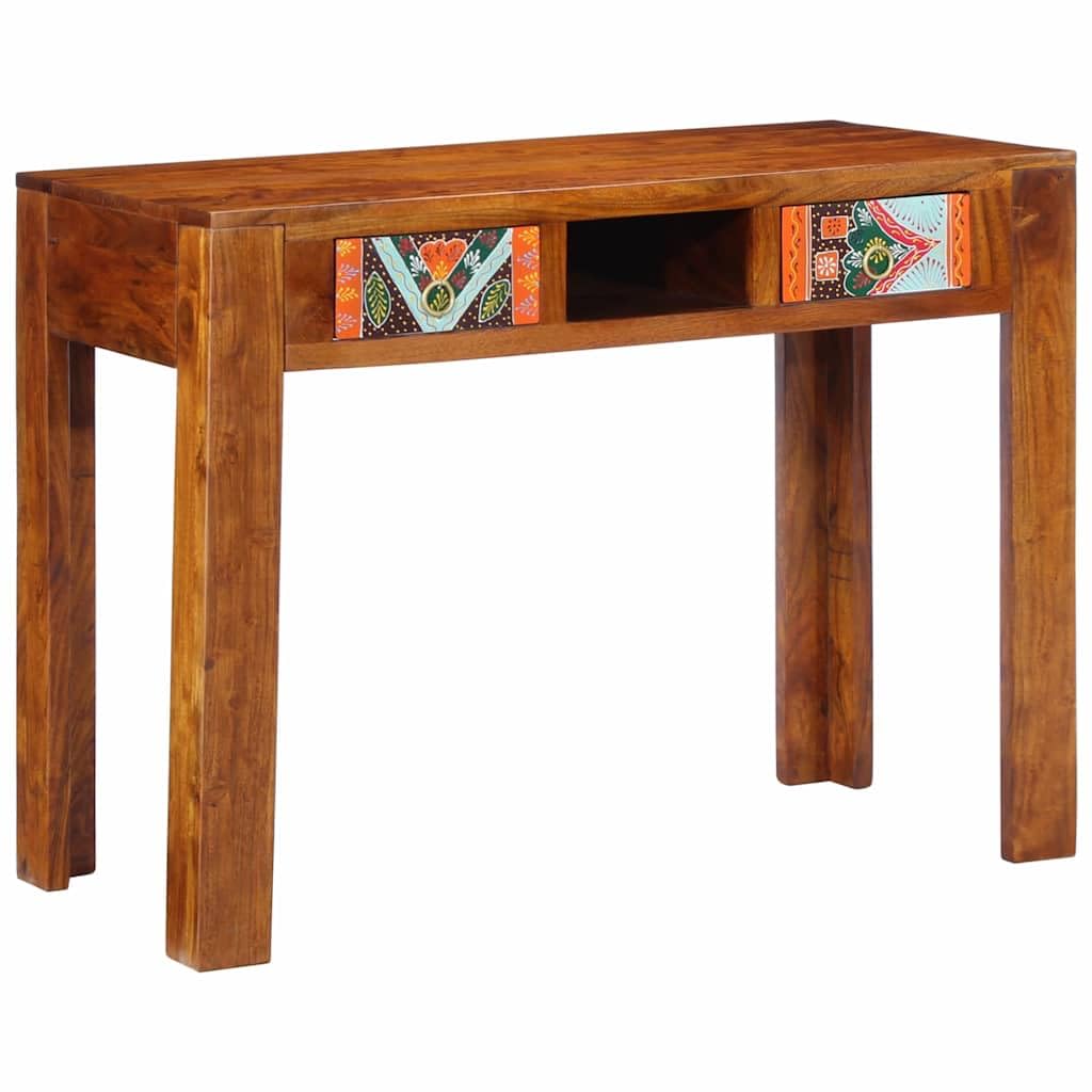 Scrivania con cassetto e contenitore marrone 100 x 50 x 75 cm in legno di
