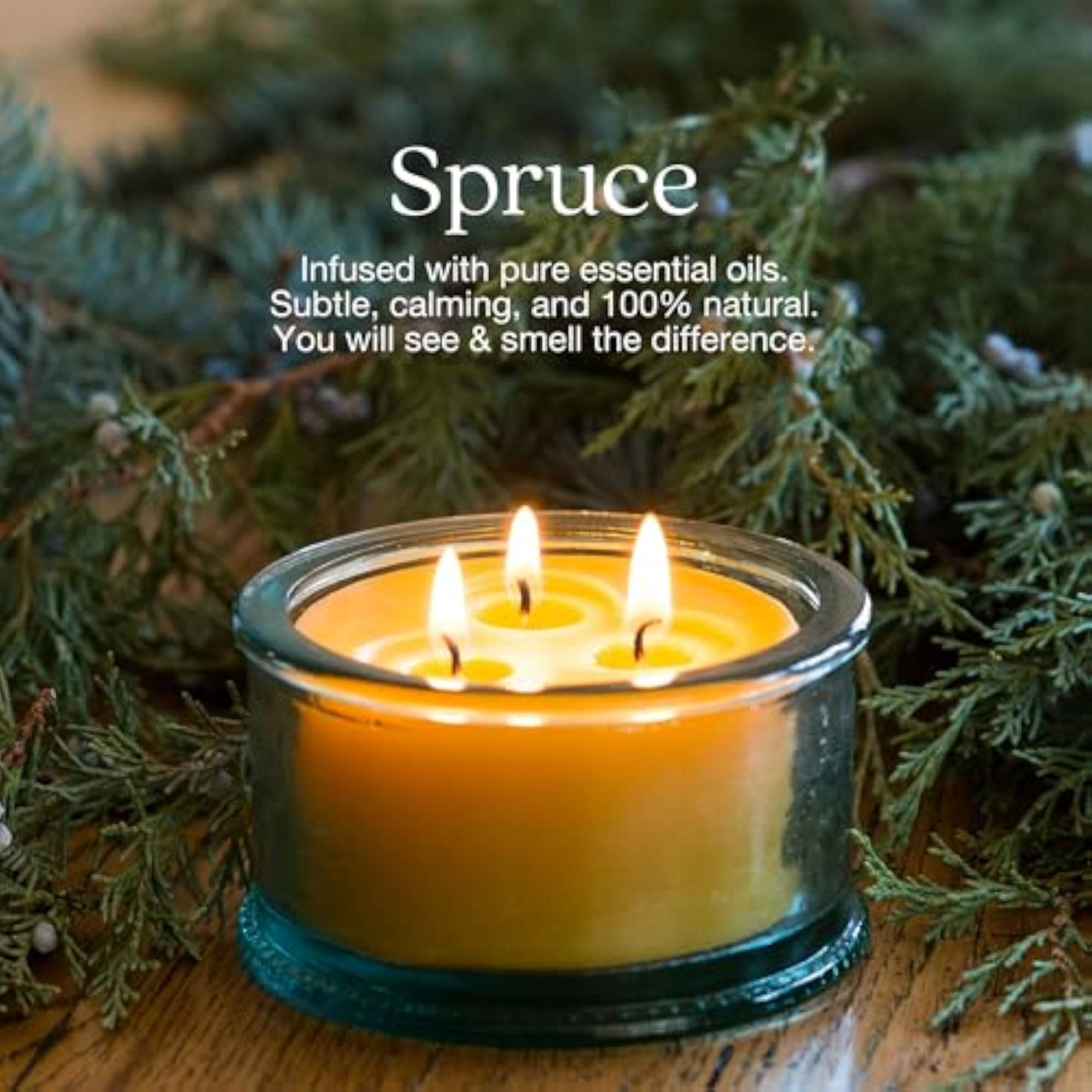 Botanica 3-Wick Spruce Candle, Natural Aroma
