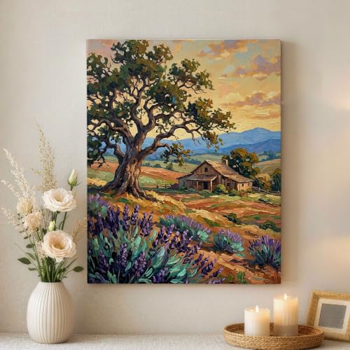 Lienzo de lavanda impresionista de 40x50 cm que alegra las paredes de tu dormitorio