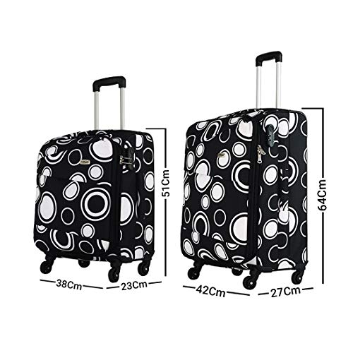 Image of Timus Indigo Spinner Black 4 Wheel Set of 2 55 & 65cm /20 inch & 24 inch cm Strolley Suitcase for Travel Expandable bags with inbuilt combination lock /best waterproof travel bag for men /cabin /check-in luggage