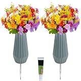 Niuny Vasi Per Cimitero 2pcs Vaso Per Tomba Da Cimitero In Plastica Vaso Funebre Con Picchetto Vasi Funerari Vasos Plastica Per Tomba Decorazione Per Tombe Per Cimiteri e Commemorazioni (Tipo C)